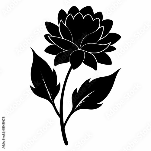 Flower Reverie black silhouette vector