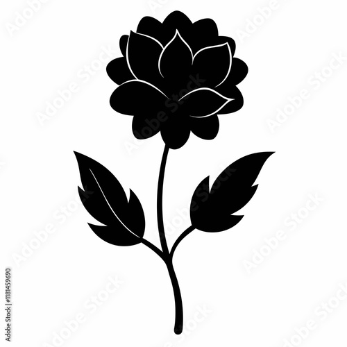 Flower Reverie black silhouette vector