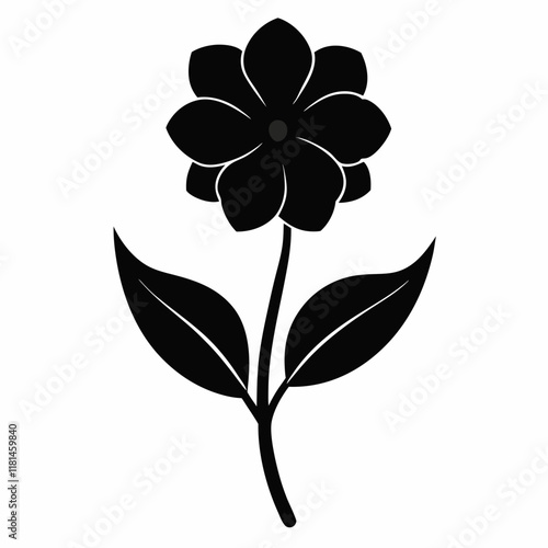 Flower Reverie black silhouette vector