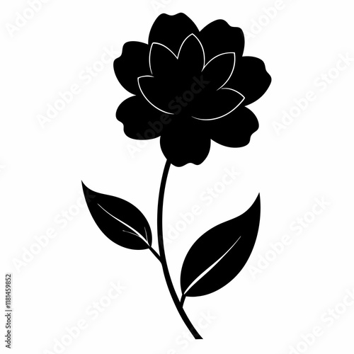 Flower Reverie black silhouette vector