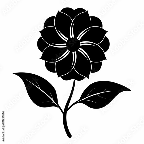 Flower Reverie black silhouette vector