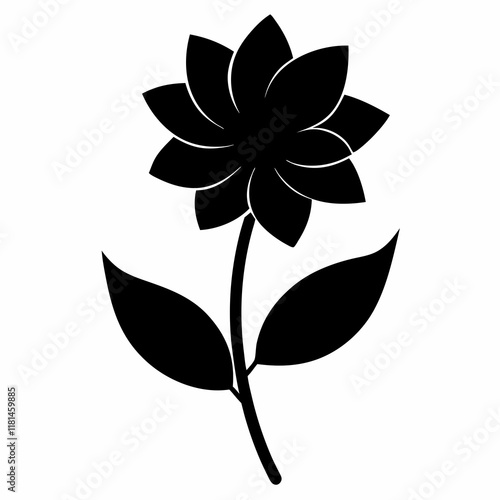 Flower Reverie black silhouette vector