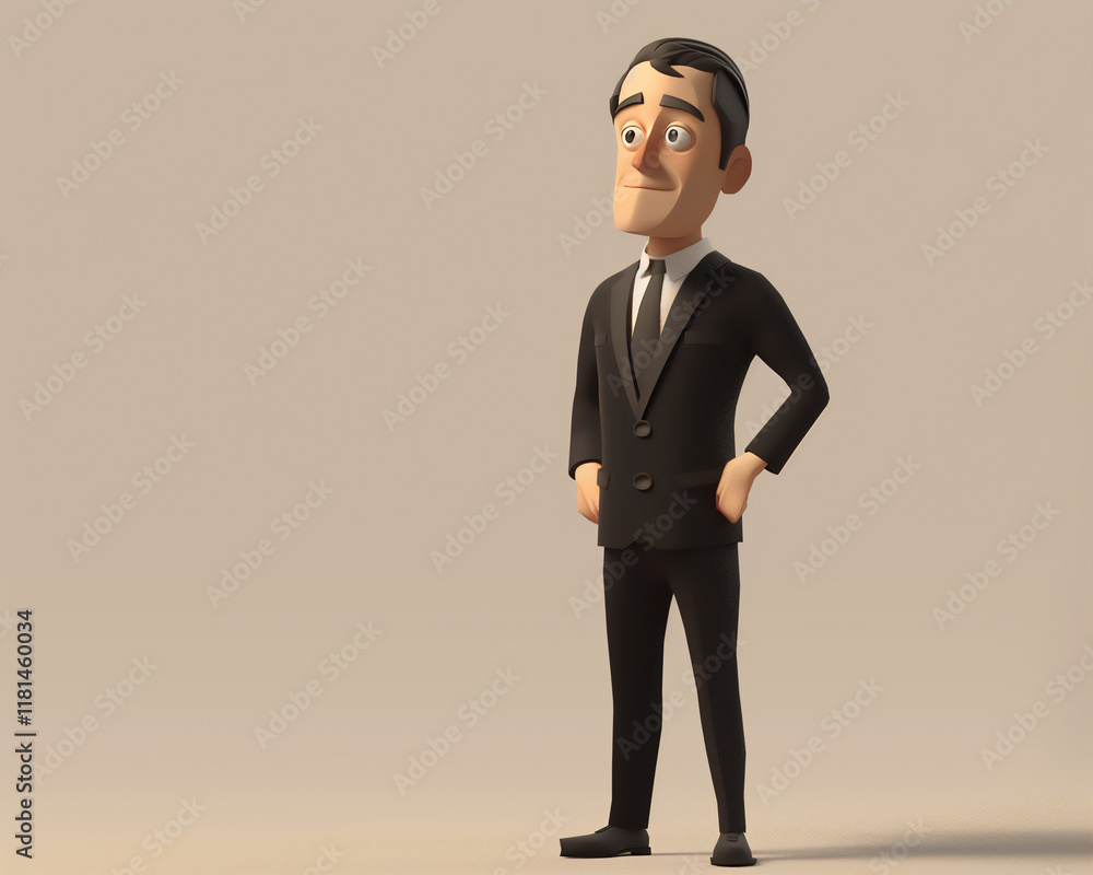 Stylish 3D Illustration of Businessman in Suit for Professional and Corporate Design Uses Stylish 3D Illustration of Businessman in Suit for Professional and Corporate Design Uses
