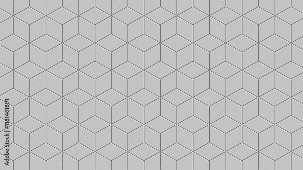 Seamless geometric pattern of metal and stone textures with 3D cube shapes in gray and silver tones Seamless geometric pattern of metal and stone textures with 3D cube shapes in gray and silver tones