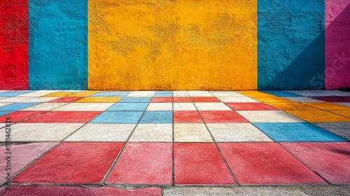 Colorful tiles arranged in a grid pattern displaying various textures and hues