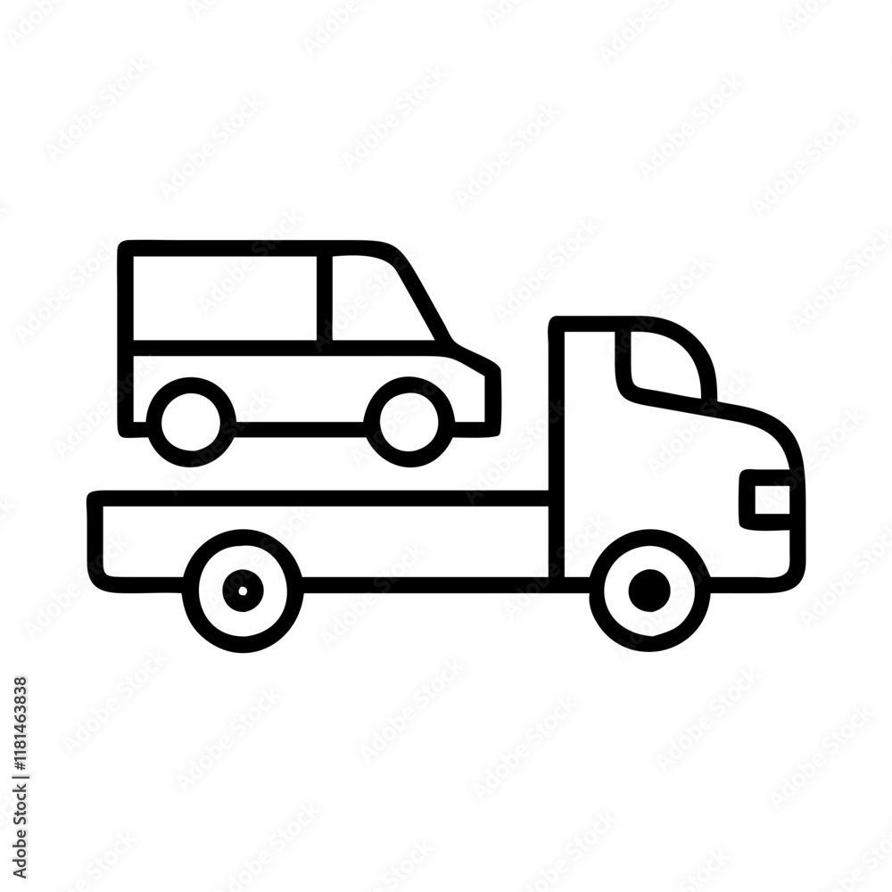 car carrier truck icon, vehicle line art, vehicle vector - simple black line art icon of car carrier truck perfect for logos, and vehicle-themed designs. car carrier truck icon, vehicle line art, vehicle vector - simple black line art icon of car carrier truck perfect for logos, and vehicle-themed designs.