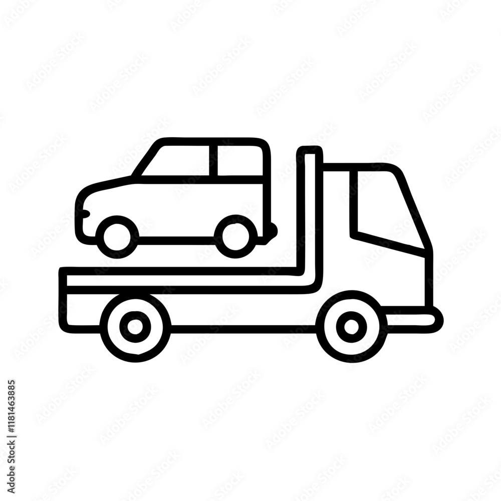 car carrier truck icon, vehicle line art, vehicle vector - simple black line art icon of car carrier truck perfect for logos, and vehicle-themed designs. car carrier truck icon, vehicle line art, vehicle vector - simple black line art icon of car carrier truck perfect for logos, and vehicle-themed designs.