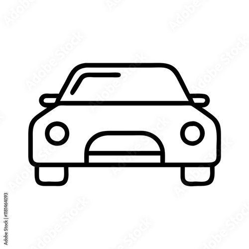 coupe icon, vehicle line art, vehicle vector - simple black line art icon of coupe perfect for logos, and vehicle-themed designs.