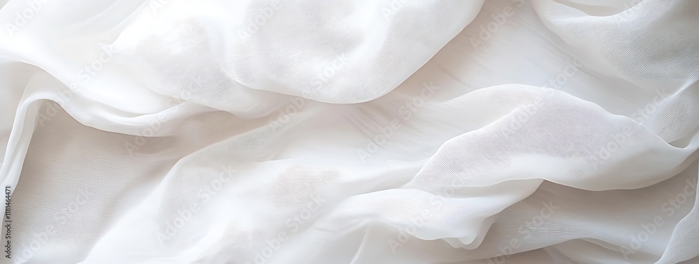 White abstract background, white color of fabric with waves White abstract background, white color of fabric with waves