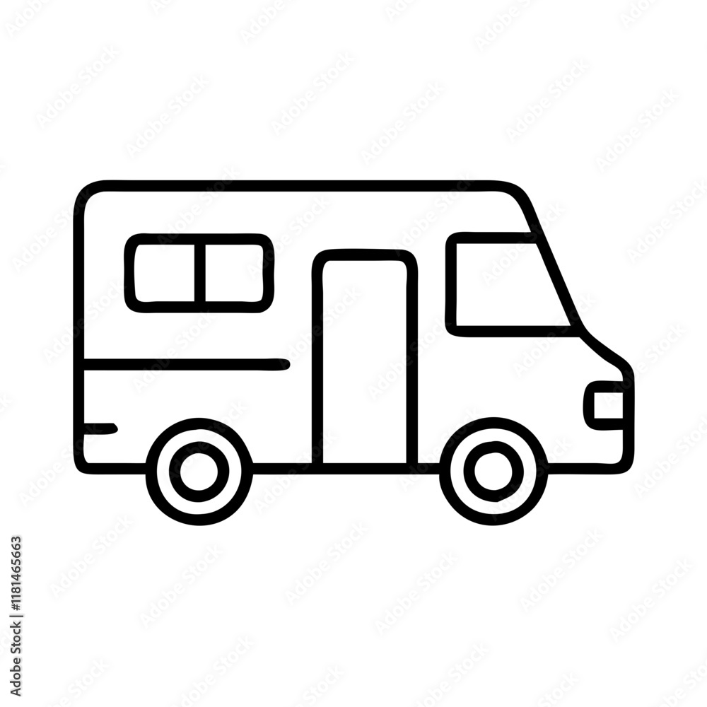 motorhome icon, vehicle line art, vehicle vector - simple black line art icon of motorhome perfect for logos, and vehicle-themed designs. motorhome icon, vehicle line art, vehicle vector - simple black line art icon of motorhome perfect for logos, and vehicle-themed designs.