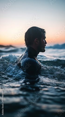 Diver explores clear waters and marine life in tropical ocean during daylight...