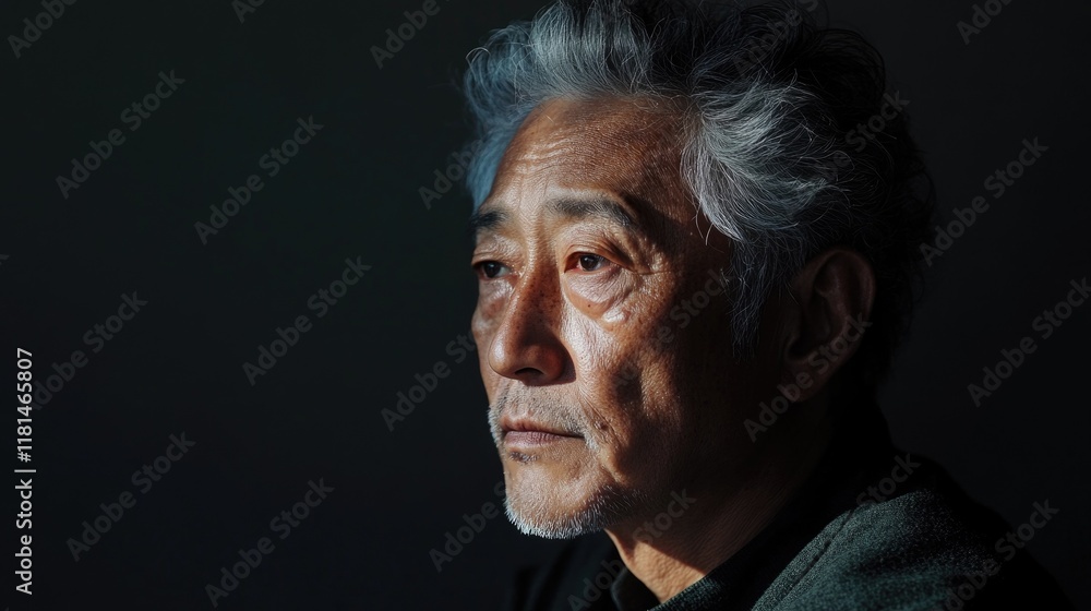 Contemplative portrait of an elderly man in thoughtful mood Contemplative portrait of an elderly man in thoughtful mood
