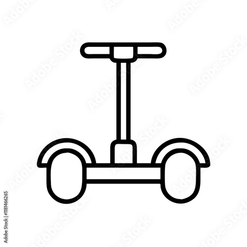 segway icon, vehicle line art, vehicle vector - simple black line art icon of segway perfect for logos, and vehicle-themed designs.