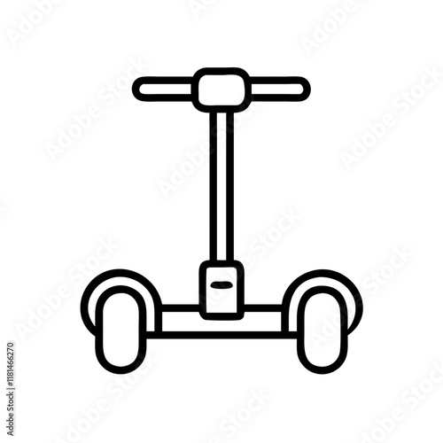 segway icon, vehicle line art, vehicle vector - simple black line art icon of segway perfect for logos, and vehicle-themed designs.