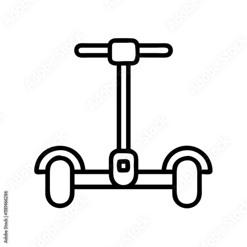 segway scooter icon, vehicle line art, vehicle vector - simple black line art icon of segway scooter perfect for logos, and vehicle-themed designs.