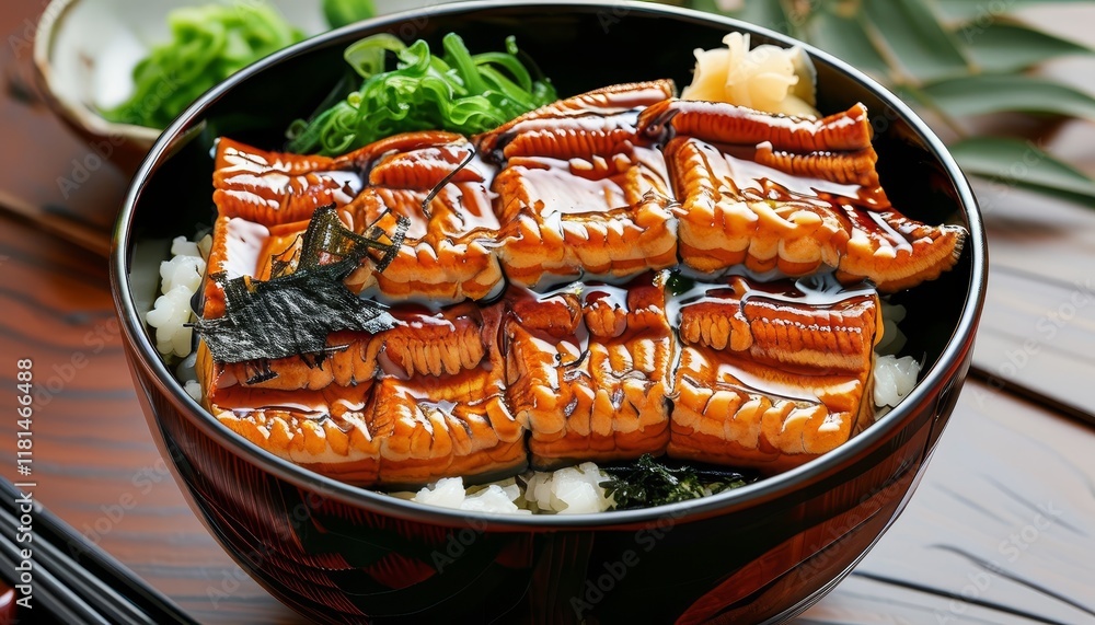 Delicious Unagi Donburi Bowl with Tasty Toppings and Fresh Ingredients from Japan Delicious Unagi Donburi Bowl with Tasty Toppings and Fresh Ingredients from Japan