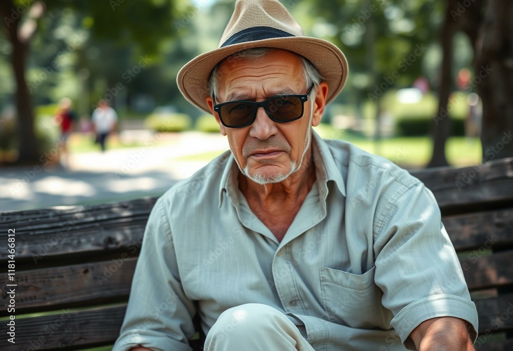 Portait of a man in summer heat Portait of a man in summer heat