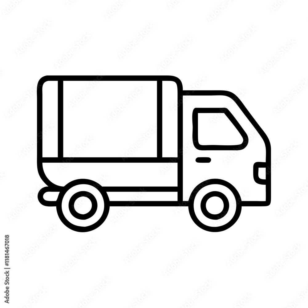 truck commercial icon, vehicle line art, vehicle vector - simple black line art icon of truck commercial perfect for logos, and vehicle-themed designs. truck commercial icon, vehicle line art, vehicle vector - simple black line art icon of truck commercial perfect for logos, and vehicle-themed designs.