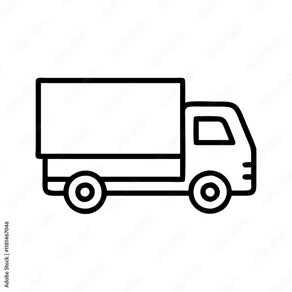 truck commercial icon, vehicle line art, vehicle vector - simple black line art icon of truck commercial perfect for logos, and vehicle-themed designs. truck commercial icon, vehicle line art, vehicle vector - simple black line art icon of truck commercial perfect for logos, and vehicle-themed designs.