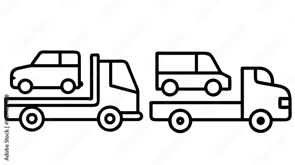 car carrier truck icon, vehicle line art, vehicle vector - simple black line art icon of car carrier truck perfect for logos, and vehicle-themed designs. car carrier truck icon, vehicle line art, vehicle vector - simple black line art icon of car carrier truck perfect for logos, and vehicle-themed designs.