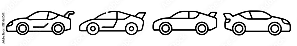 sports car icon, vehicle line art, vehicle vector - simple black line art icon of sports car perfect for logos, and vehicle-themed designs. sports car icon, vehicle line art, vehicle vector - simple black line art icon of sports car perfect for logos, and vehicle-themed designs.