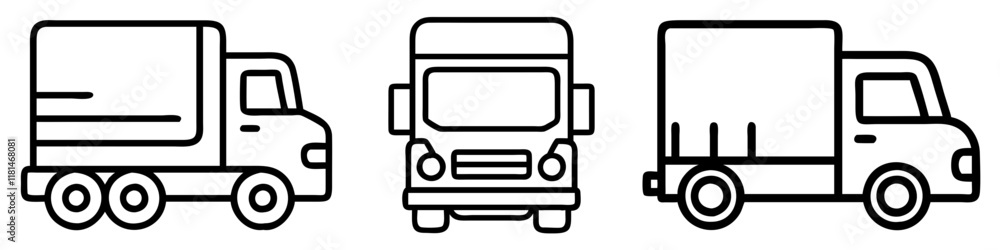 semi truck icon, vehicle line art, vehicle vector - simple black line art icon of semi truck perfect for logos, and vehicle-themed designs. semi truck icon, vehicle line art, vehicle vector - simple black line art icon of semi truck perfect for logos, and vehicle-themed designs.