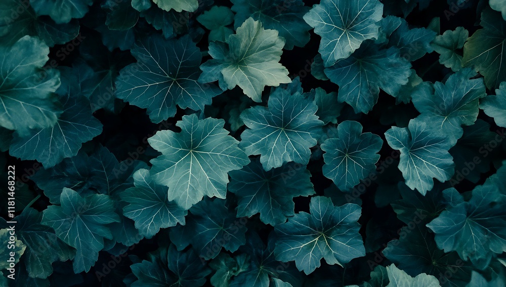 Fototapeta premium A close-up of dark green leaves abstract background