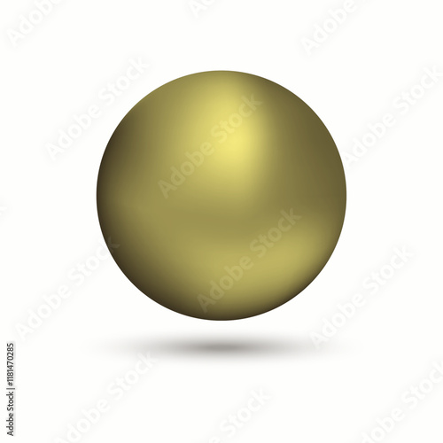 Glass golden ball with shadow