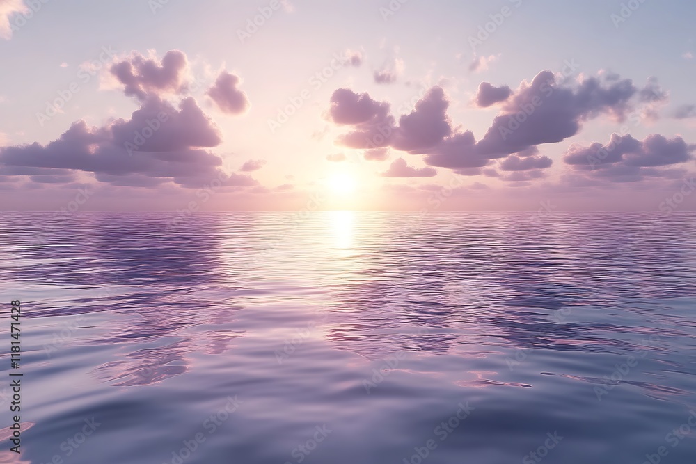 Obraz premium Serene sunset over calm ocean. (1)