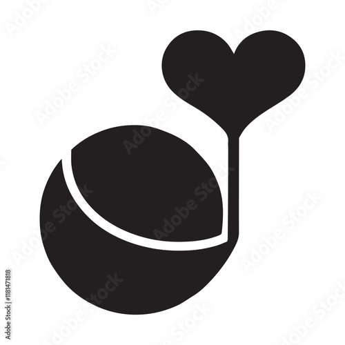 Valentine's Day, hockey ball vector silhouette illustration
