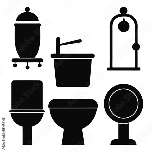 Vector Illustration of Bathroom and Toilet Accessories