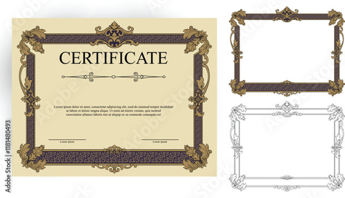 Vintage ornament frame design full vector