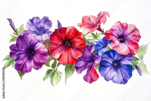 Watercolor artwork with watercolor background and pink flowers
