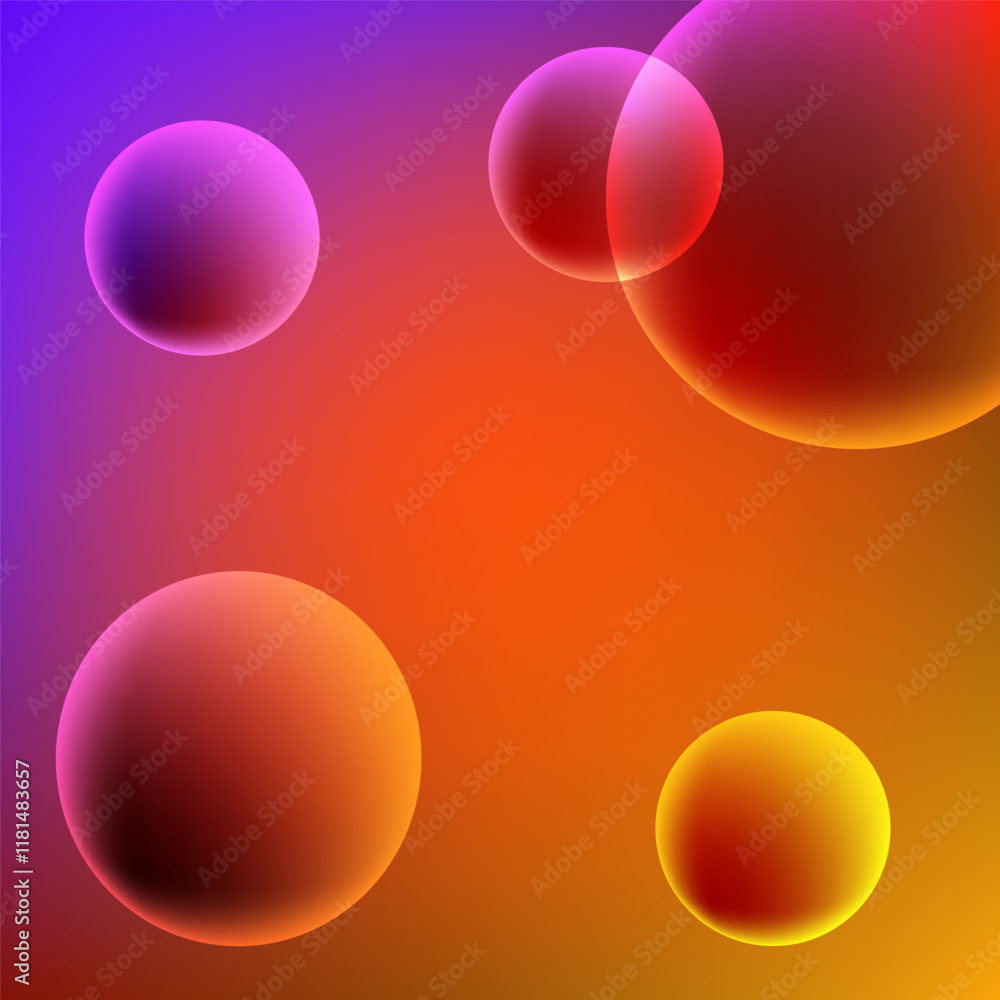 Bubbles with yellow pink gradient mesh abstract background Bubbles with yellow pink gradient mesh abstract background