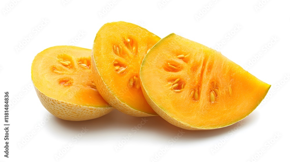 Sliced Turmeric Sliced Winter melon isolated on a white background Sliced Turmeric Sliced Winter melon isolated on a white background