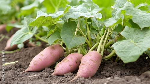 Sweet Potato plants growing outside