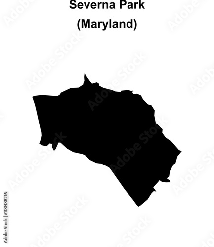 Severna Park (Maryland) blank outline map photo