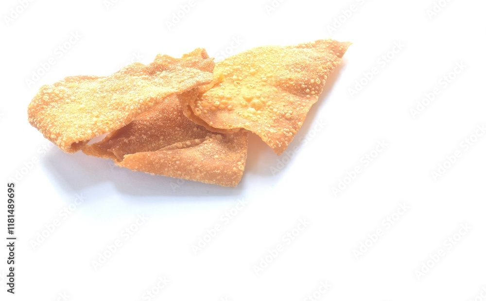 close up of crispy fried dumpling paste arranging isolated on white background close up of crispy fried dumpling paste arranging isolated on white background