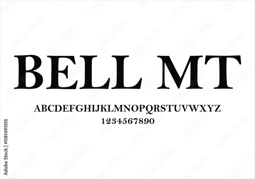 Fototapeta premium Bell MT font for logo and headline. Isolated vector typeset