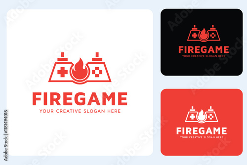 Fire Gaming Logo Design Template