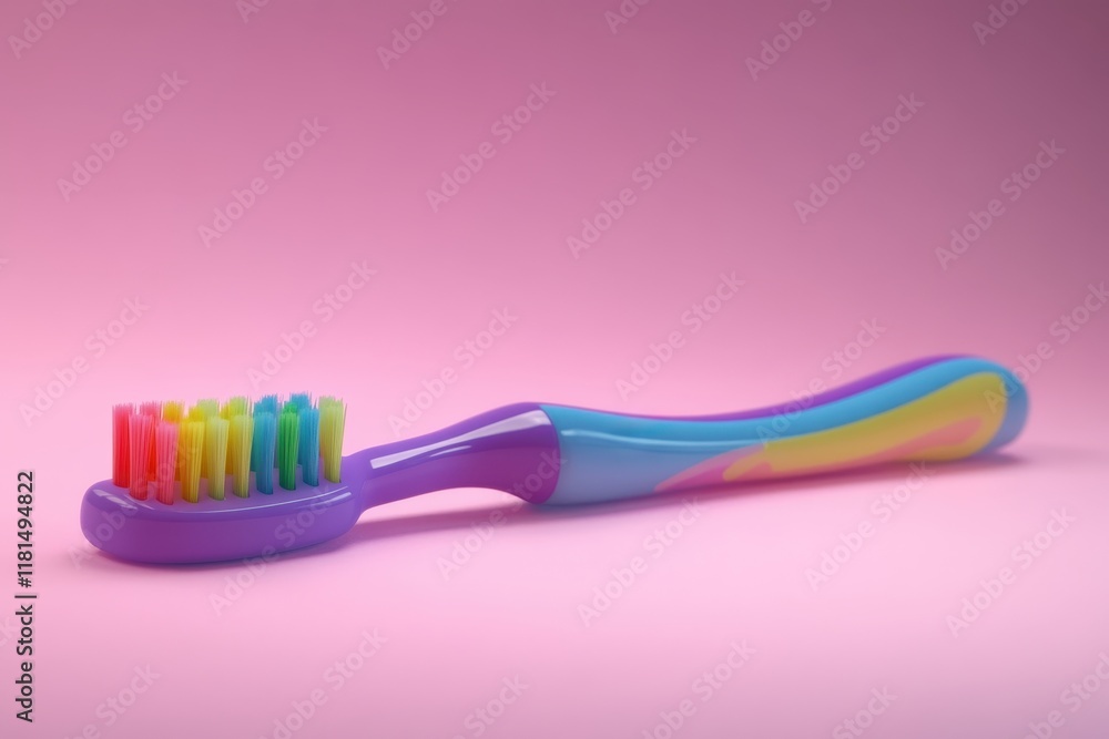 Colorful Toothbrush with Angled Soft Bristles