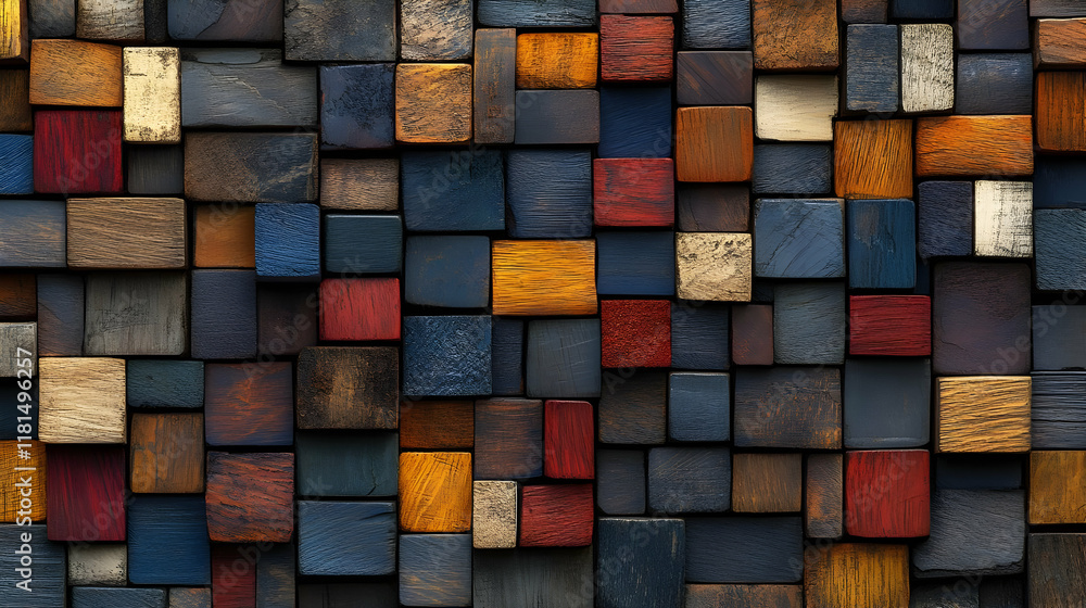 Colorful Wooden Blocks Background, Texture Colorful Wooden Blocks Background, Texture