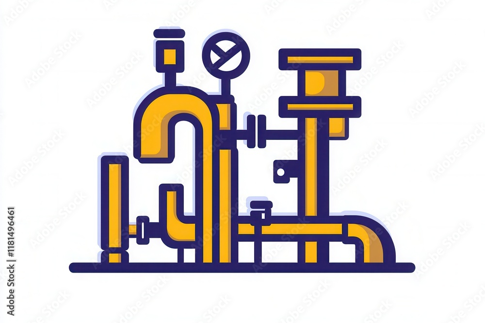 Industrial Pipeline Transport Icon Design Industrial Pipeline Transport Icon Design