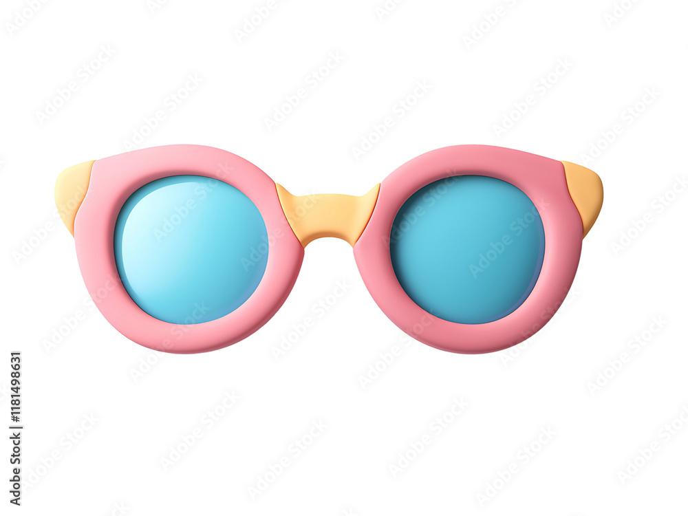 Fototapeta premium 3d eyeglasses isolated on transparent background, png sunglasses cutout