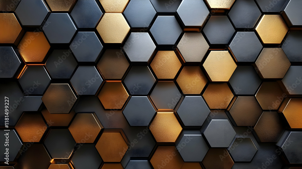 Gold and Dark Hexagonal Pattern Background Gold and Dark Hexagonal Pattern Background