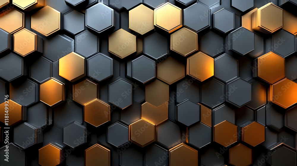 Gold and Gray Hexagons: A Modern Design Gold and Gray Hexagons: A Modern Design