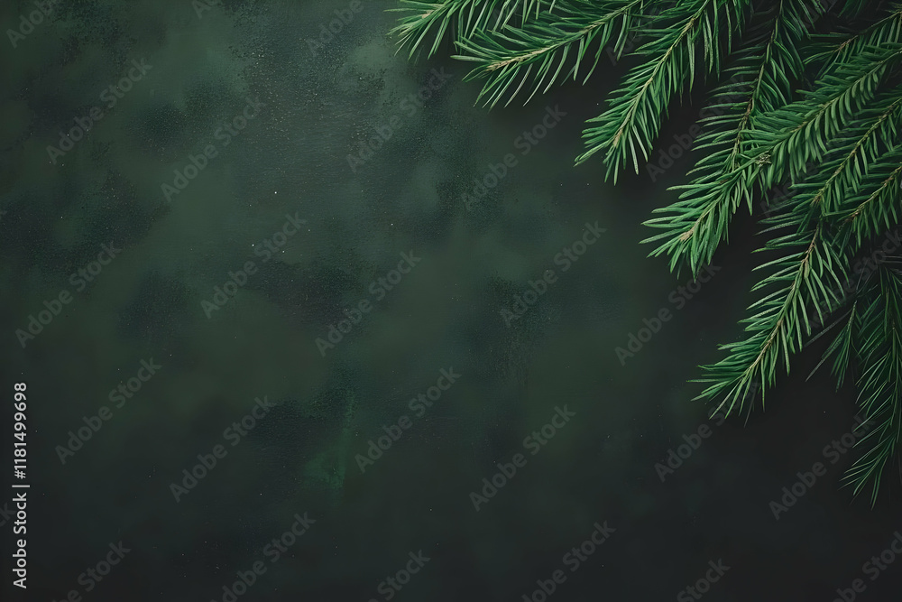 Dark Green Abstract Background with Pine Dark Green Abstract Background with Pine