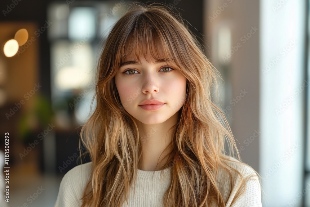 Soft Curtain Bangs with Face-Framing Layers Soft Curtain Bangs with Face-Framing Layers