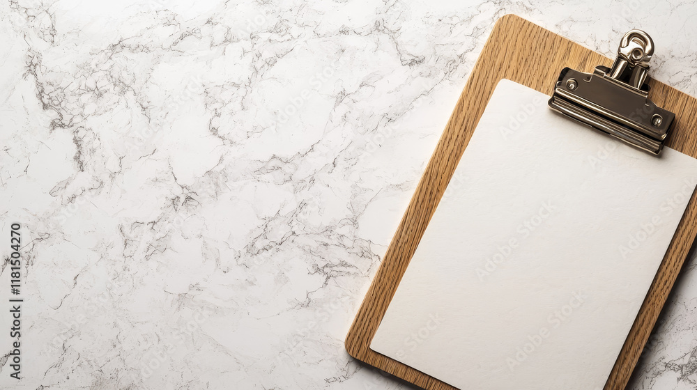 Stylish Clipboard with Inspirational Scripture on Marble Surface