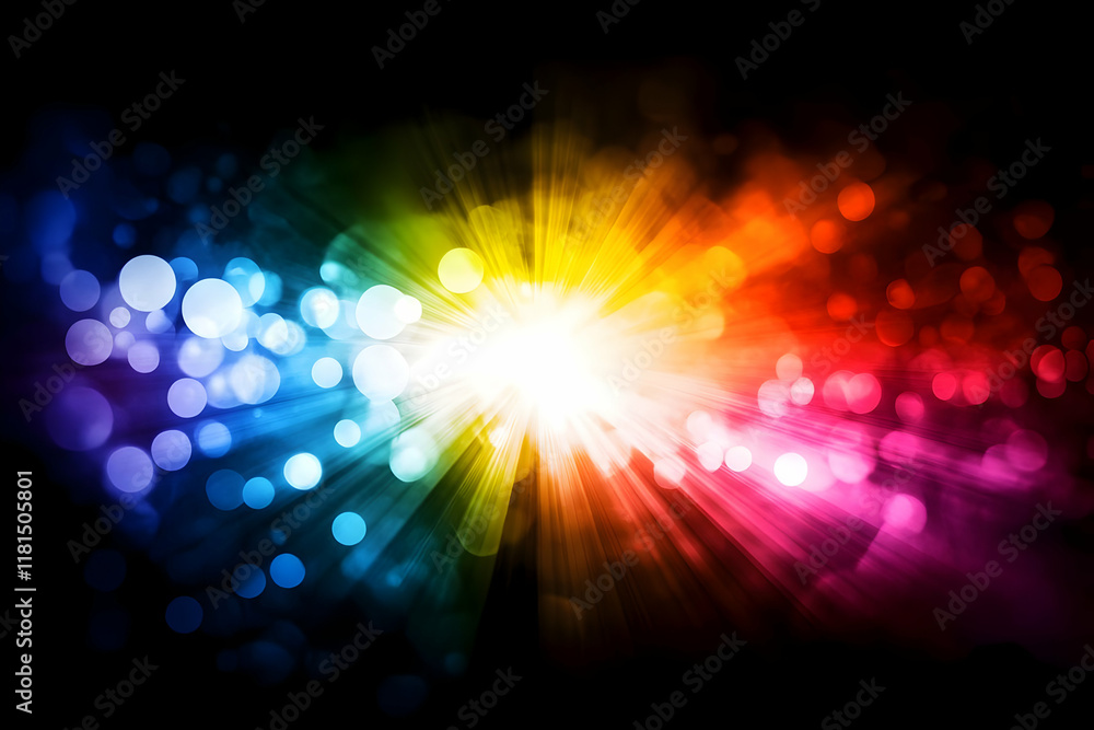 Fototapeta premium Rainbow Burst Abstract Background